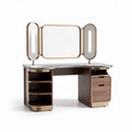 Bureau en bois avec miroir intégré et rangement dimensions 120 x 60 x 75cm