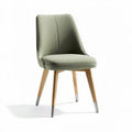 Chaise en tissu vert avec pieds en bois de hêtre mesure 45 x 50 x 90cm
