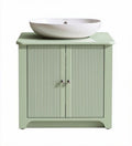 Meuble de salle de bain en bois vert avec vasque en céramique 60 x 45 x 85cm