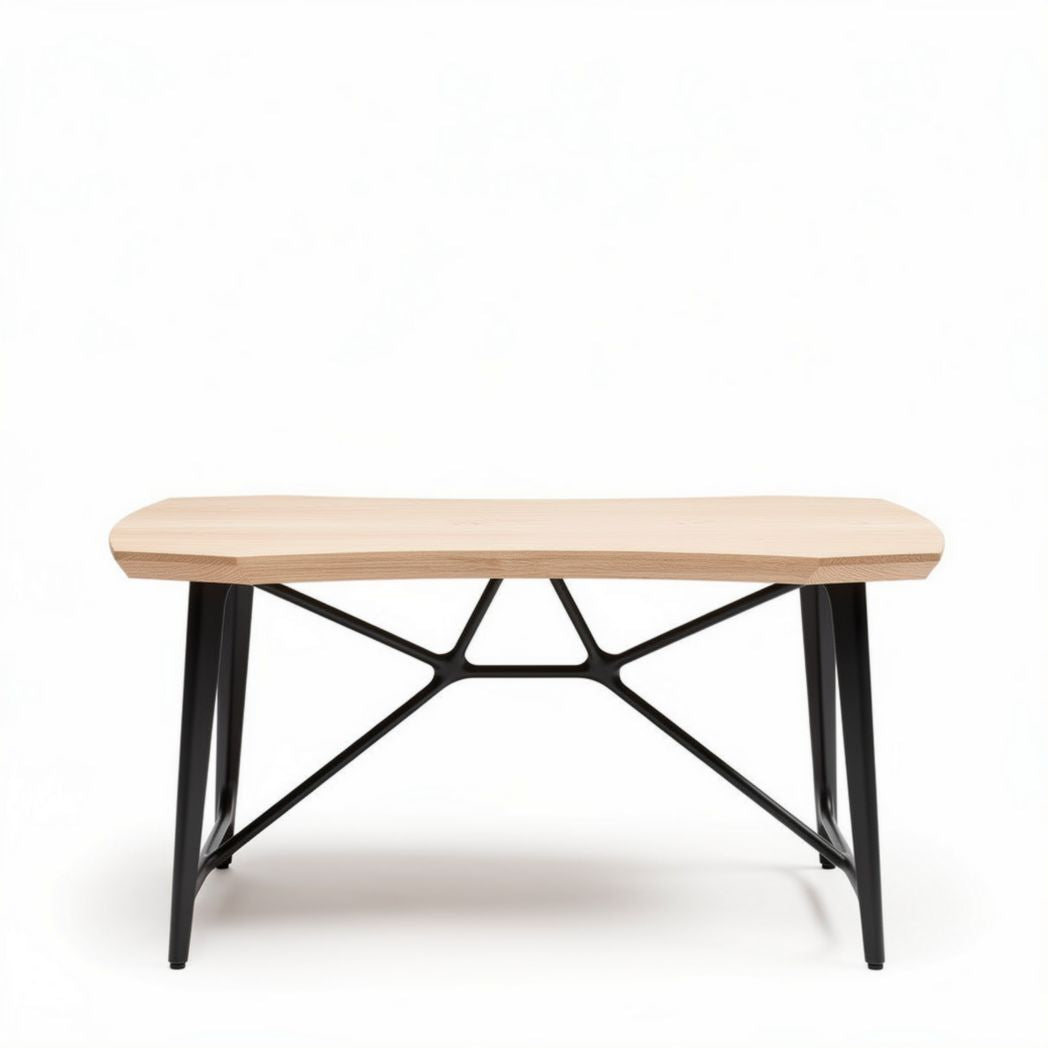Table basse en bois et métal noir dimensions 120 x 60 x 75cm