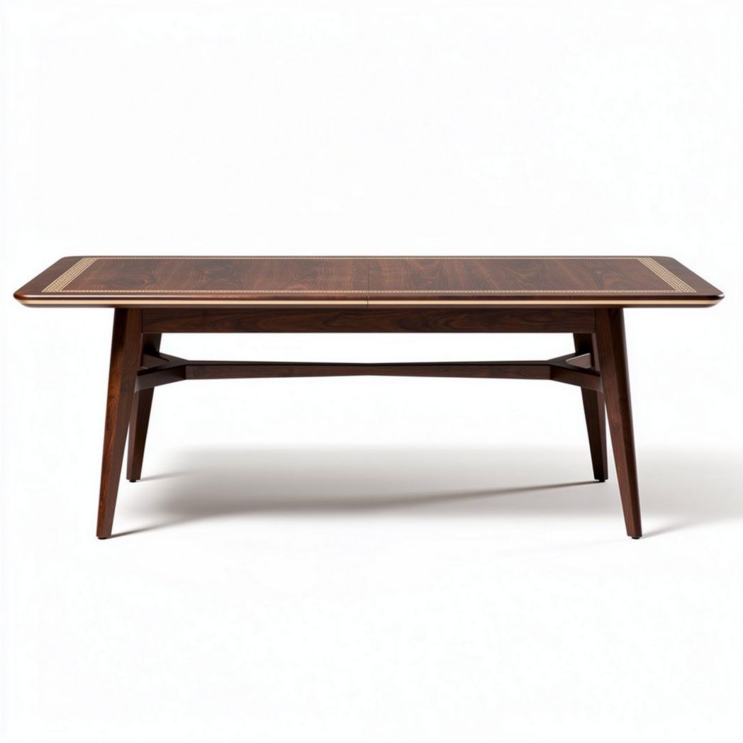 Table rectangulaire en bois foncé 200 x 100 x 75cm pour salle à manger