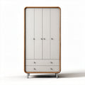Armoire en bois finition grise avec quatre portes et deux tiroirs 90 x 50 x 180cm