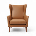 Fauteuil en cuir marron avec accoudoirs dimensions 80 x 85 x 100cm