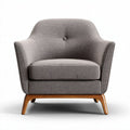 Fauteuil en tissu gris avec structure en bois dimensions 80 x 80 x 85 cm