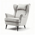 Fauteuil en tissu gris clair avec coussin intégré dimensions 80 x 85 x 100cm
